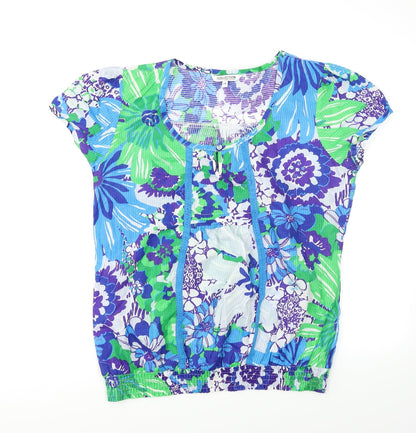 The Collection Womens Blue Floral  Basic Blouse Size 14