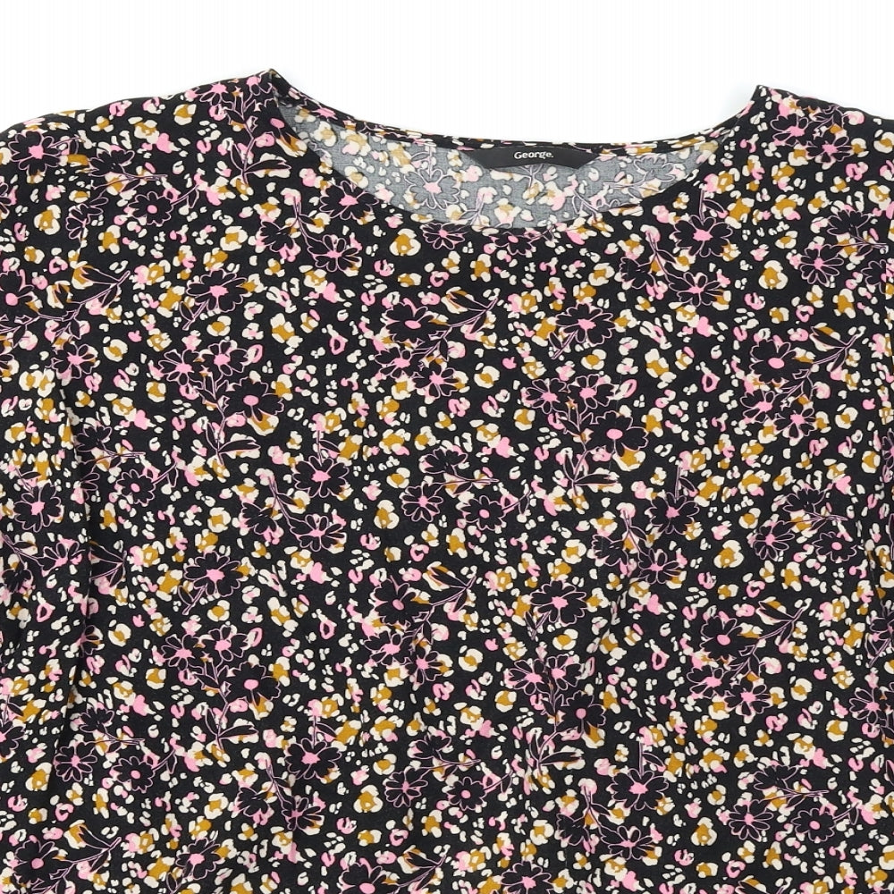 Womens UK Size 10 George Black Basic T-Shirt
