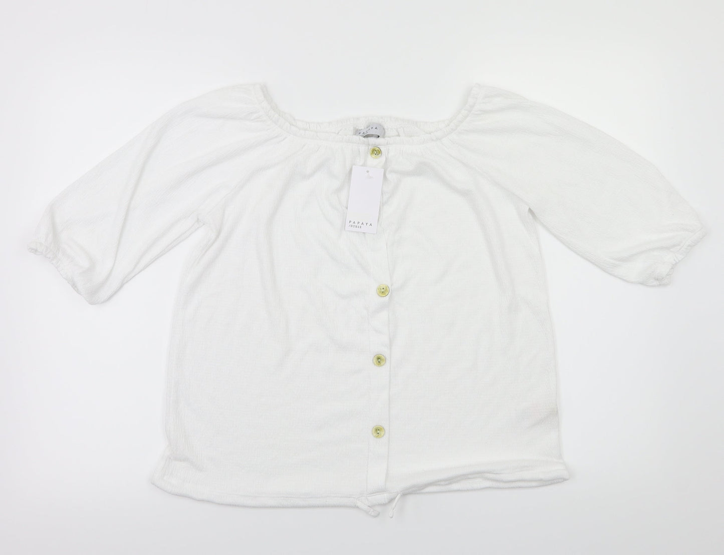 Womens UK Size 10 payapa White Basic T-Shirt