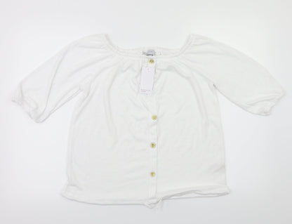 Womens UK Size 10 payapa White Basic T-Shirt