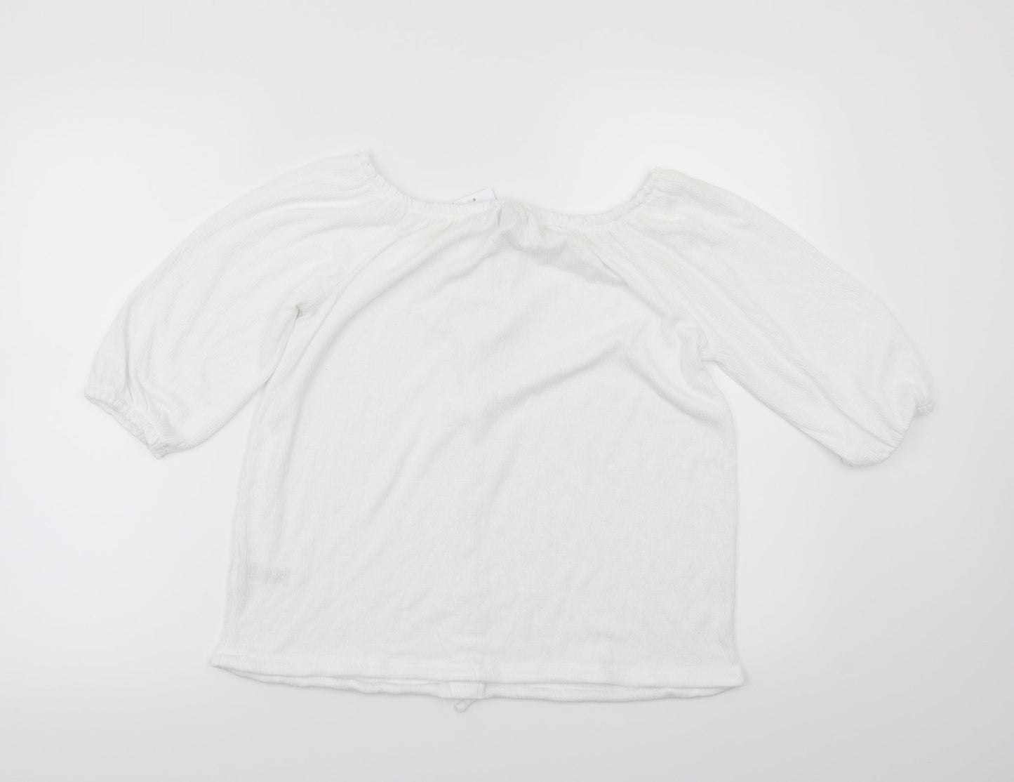 Womens UK Size 10 payapa White Basic T-Shirt