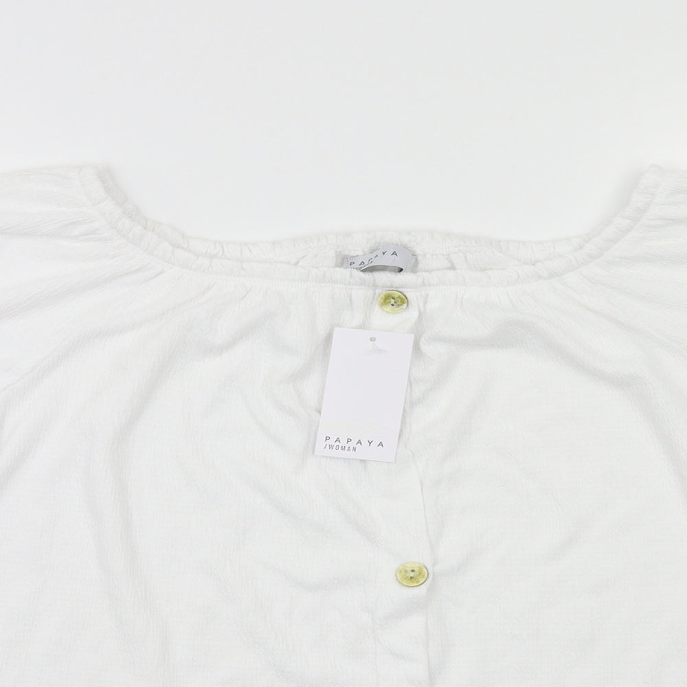 Womens UK Size 10 payapa White Basic T-Shirt