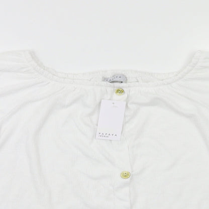 Womens UK Size 10 payapa White Basic T-Shirt