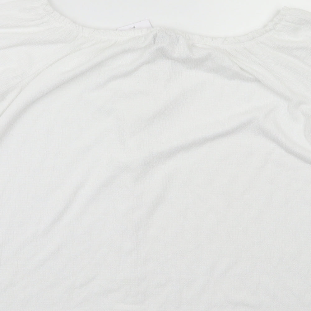 Womens UK Size 10 payapa White Basic T-Shirt