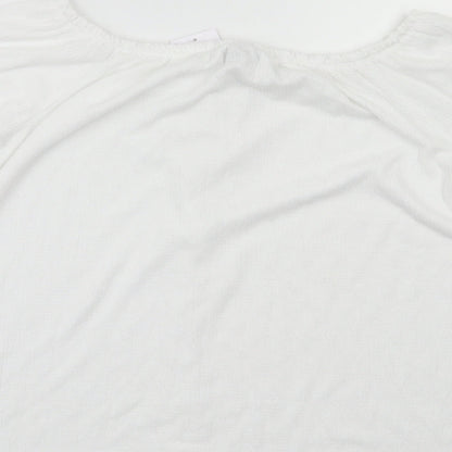 Womens UK Size 10 payapa White Basic T-Shirt