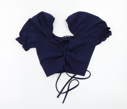 Quiz Womens Blue   Cropped T-Shirt