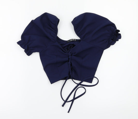 Quiz Womens Blue   Cropped T-Shirt
