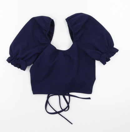 Quiz Womens Blue   Cropped T-Shirt