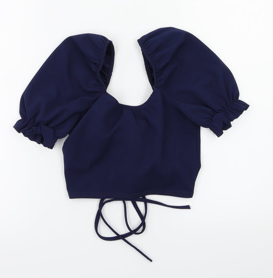 Quiz Womens Blue   Cropped T-Shirt