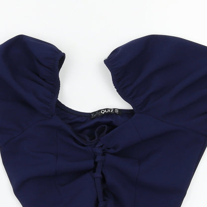 Quiz Womens Blue   Cropped T-Shirt