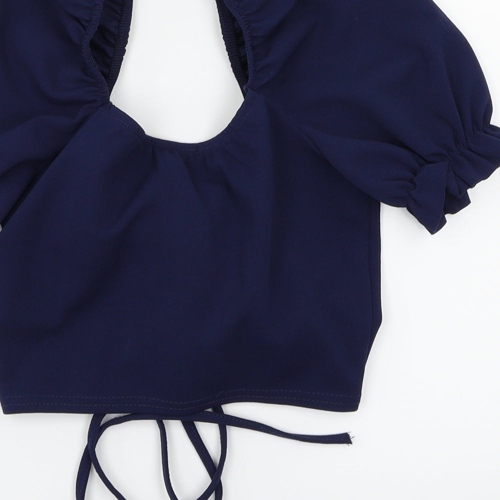 Quiz Womens Blue   Cropped T-Shirt