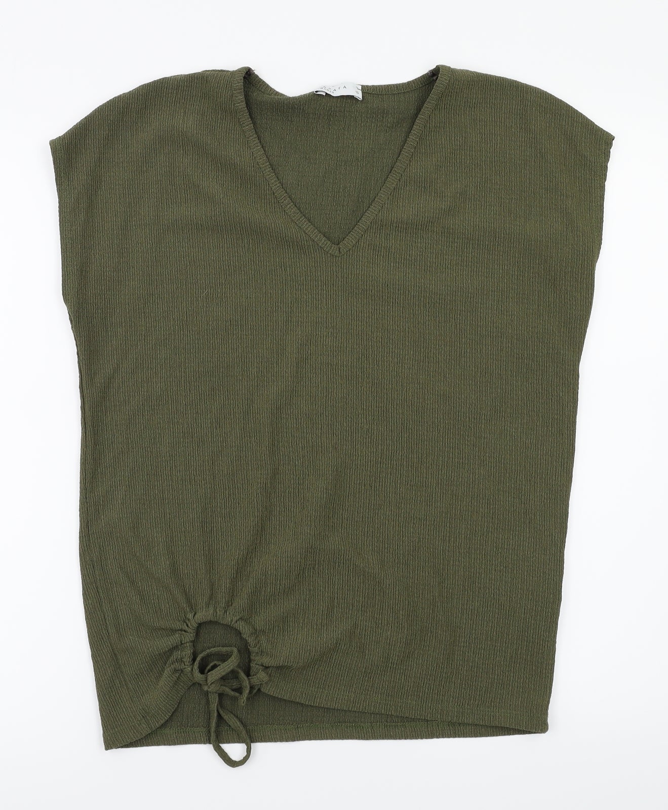 Womens UK Size 10 Papaya Green Basic Polo