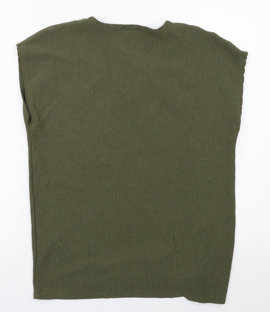 Womens UK Size 10 Papaya Green Basic Polo