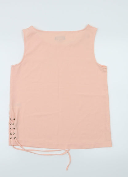 Womens UK Size 10 Essential Pink Basic T-Shirt