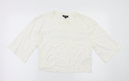 Womens UK Size 10 Topshop White Basic T-Shirt