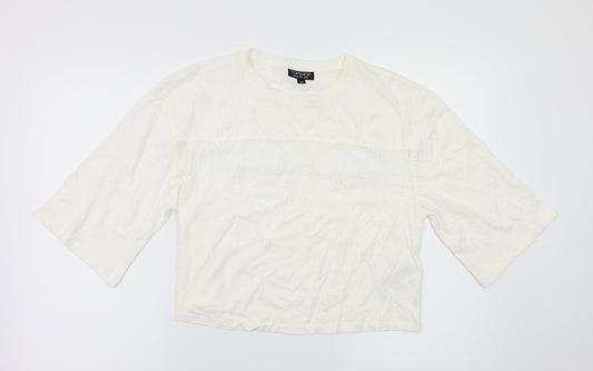 Womens UK Size 10 Topshop White Basic T-Shirt