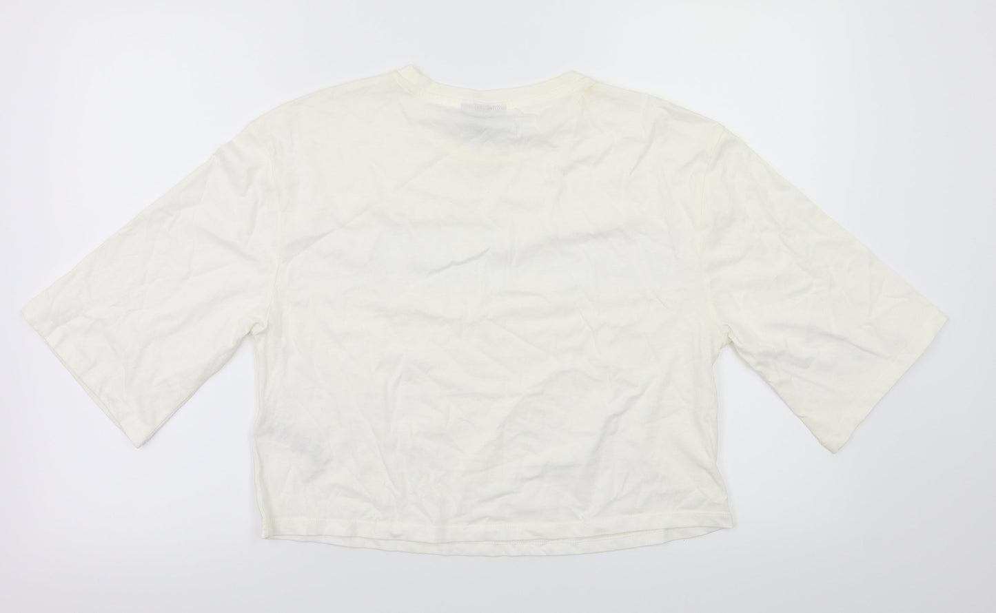 Womens UK Size 10 Topshop White Basic T-Shirt