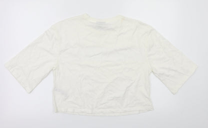 Womens UK Size 10 Topshop White Basic T-Shirt
