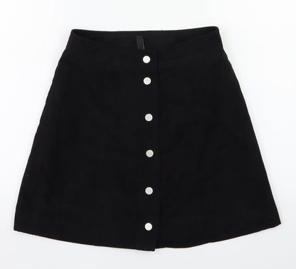 H&M Womens Black   A-Line Skirt Size 8