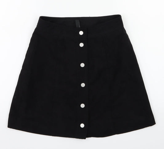 H&M Womens Black   A-Line Skirt Size 8