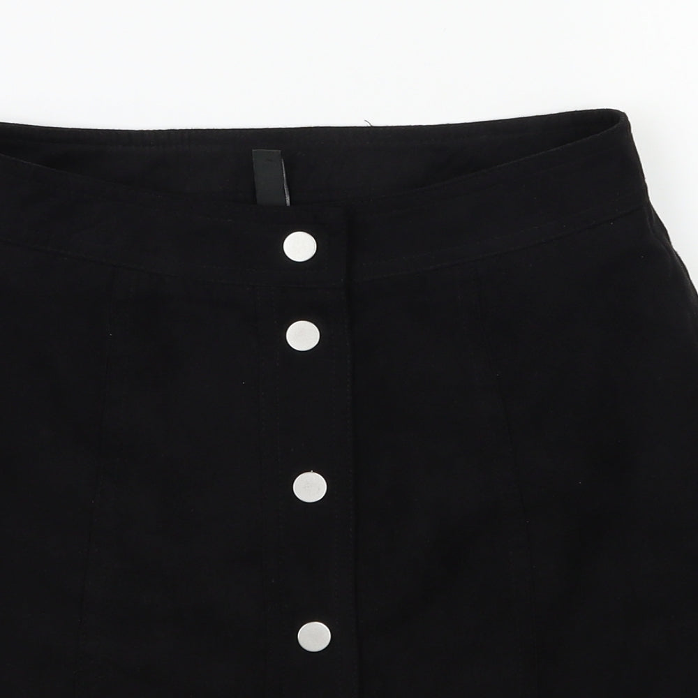 H&M Womens Black   A-Line Skirt Size 8