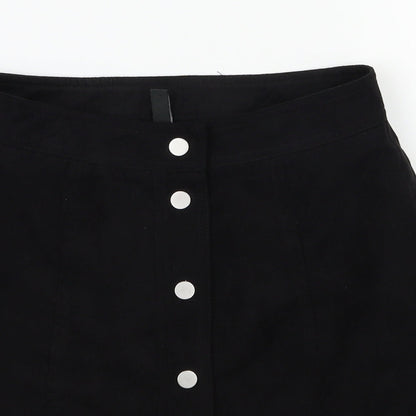 H&M Womens Black   A-Line Skirt Size 8