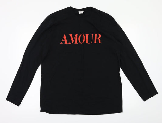 Pretty Little Thing  Womens Black Houndstooth  Basic T-Shirt Size M