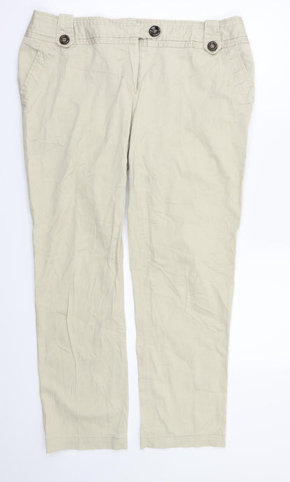 Flame Womens Beige   Trousers  Size 16 L28 in