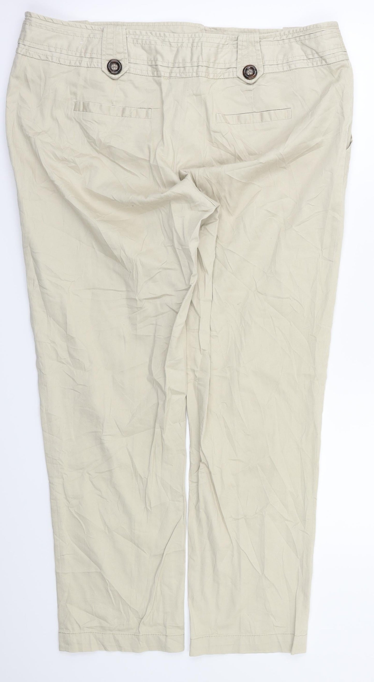 Flame Womens Beige   Trousers  Size 16 L28 in