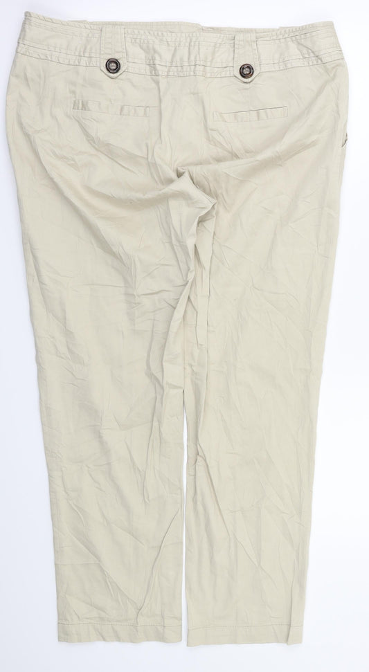 Flame Womens Beige   Trousers  Size 16 L28 in
