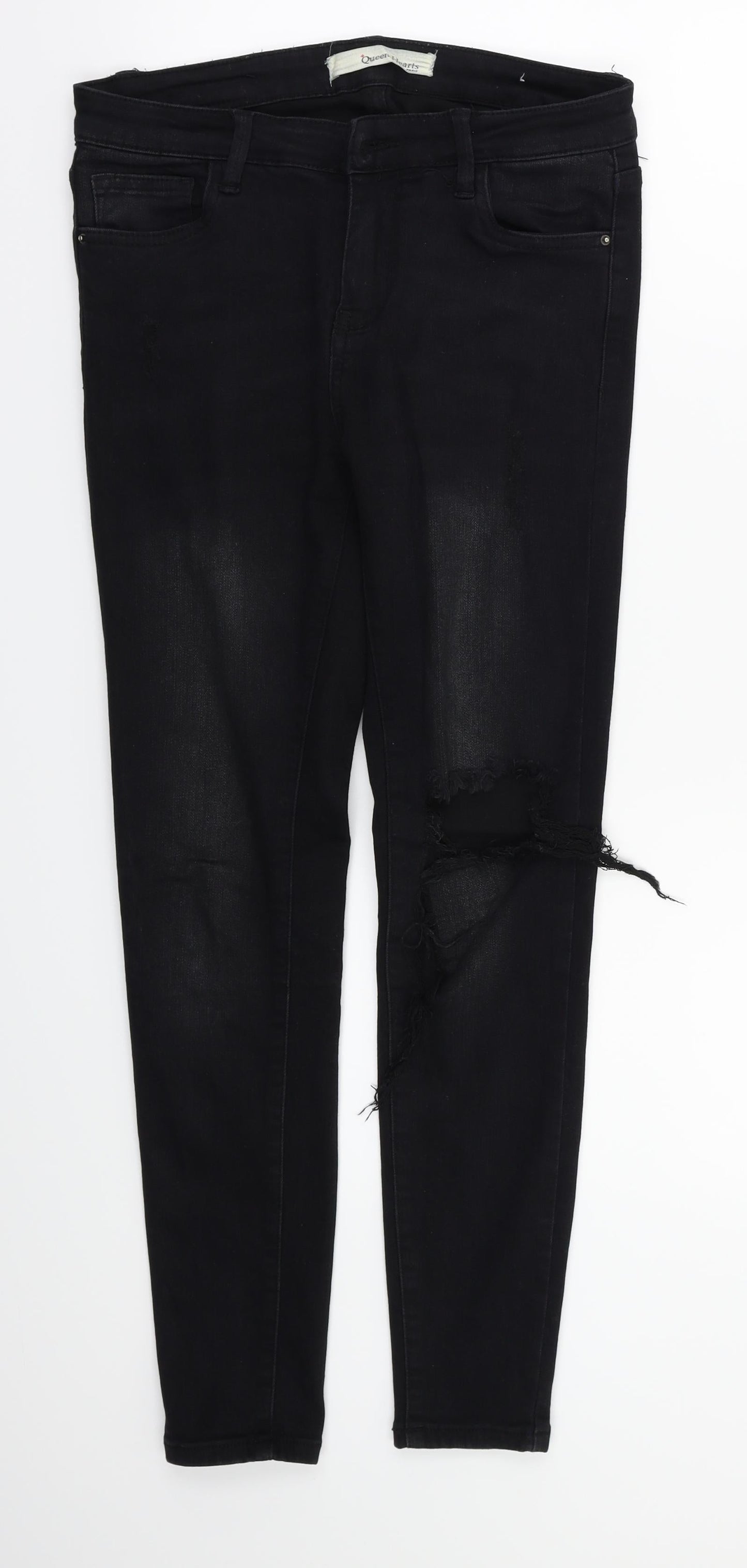 Queen Hearts Womens Black   Skinny Jeans Size M L28 in