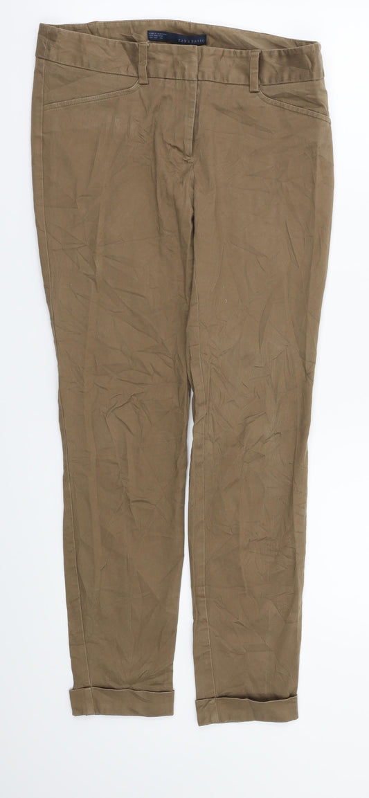 Womens UK Size 30 in Zara Regular Fit Sweatpants Brown Trousers