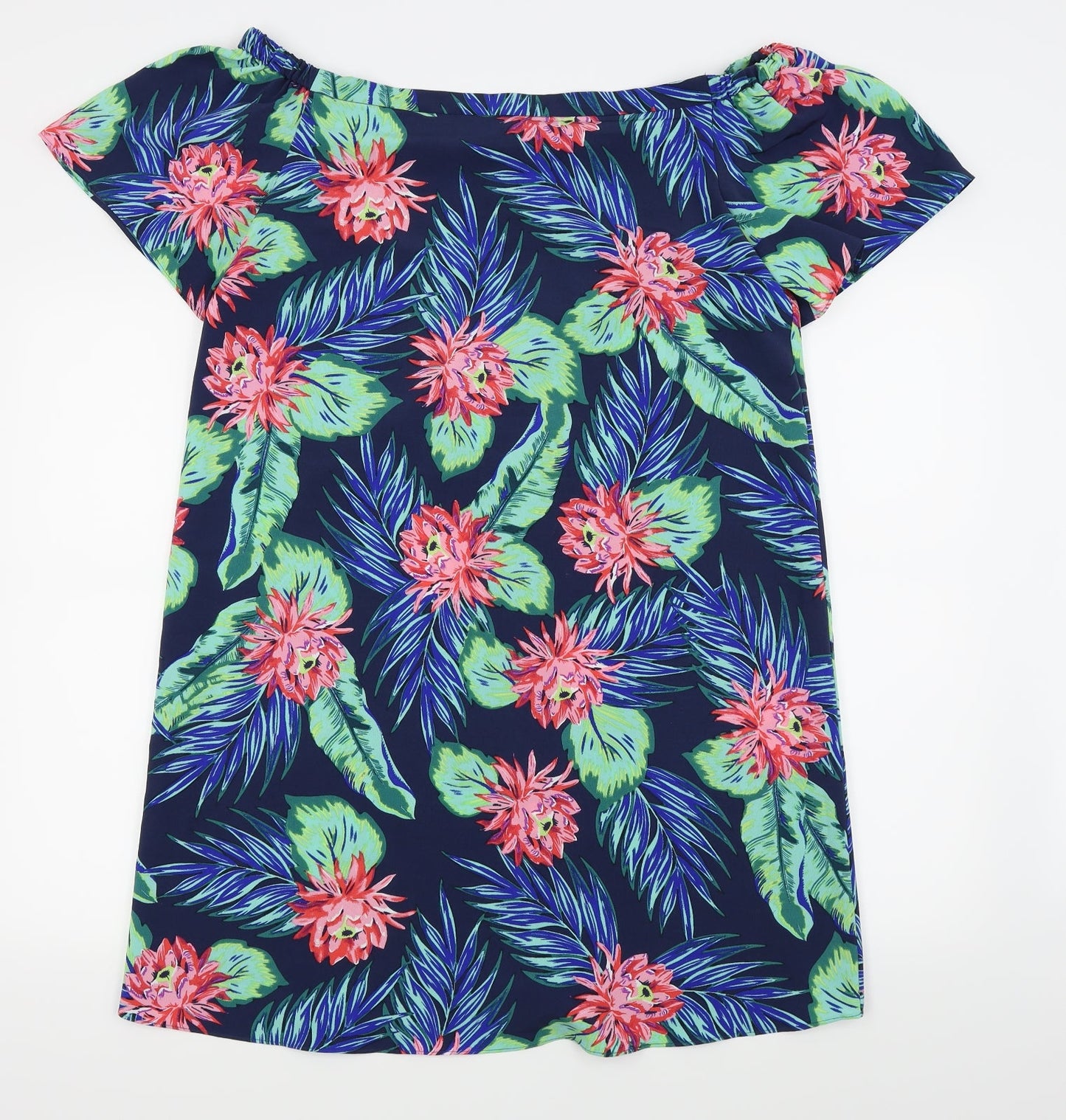 Asda George Womens Blue Floral  Fit & Flare  Size 12