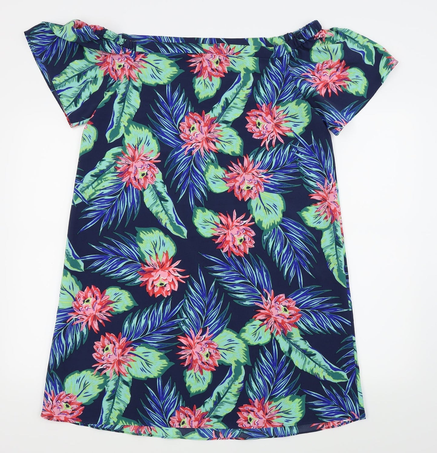 Asda George Womens Blue Floral  Fit & Flare  Size 12