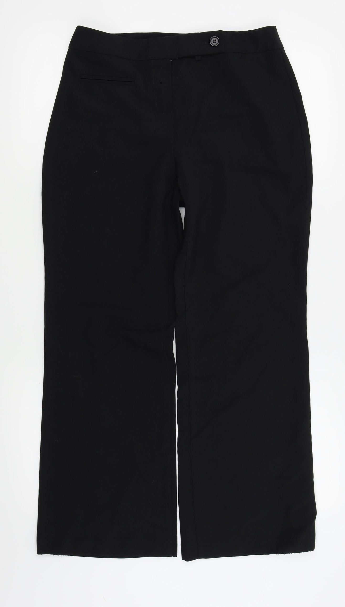 m&S Womens Black   Trousers  Size 10 L25 in