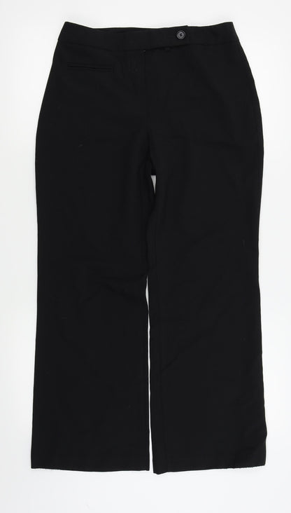 m&S Womens Black   Trousers  Size 10 L25 in