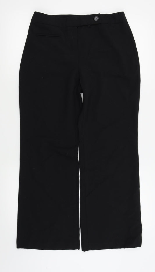 m&S Womens Black   Trousers  Size 10 L25 in