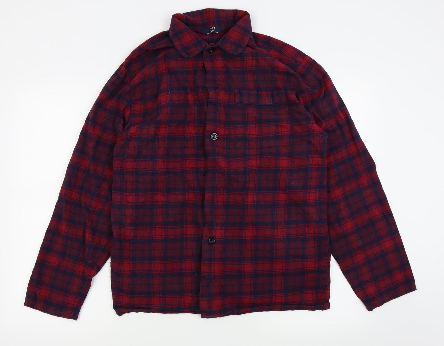 Mens UK Size M M&S Red  Button-Up Long Sleeve Casual Shirt