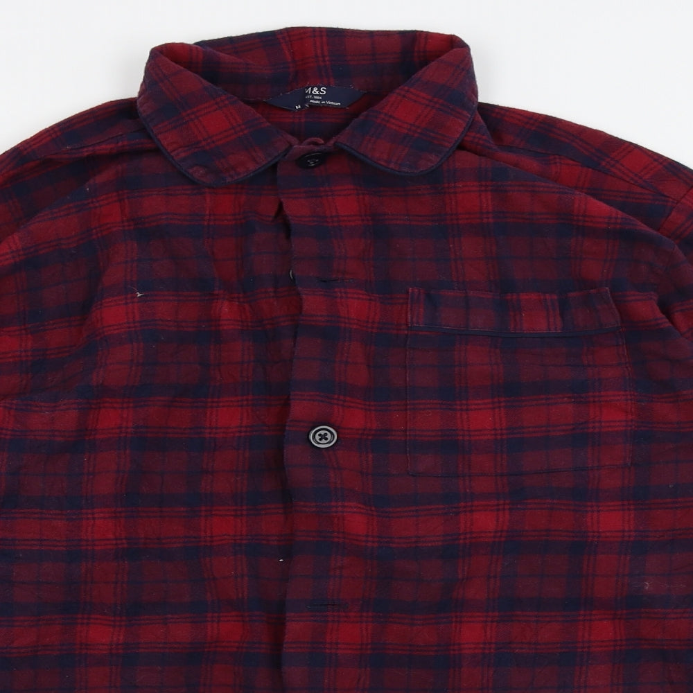 Mens UK Size M M&S Red  Button-Up Long Sleeve Casual Shirt