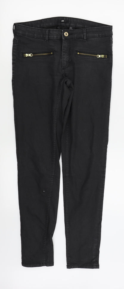 Womens UK Size 10 H&M Regular Fit Skinny Black Jeans