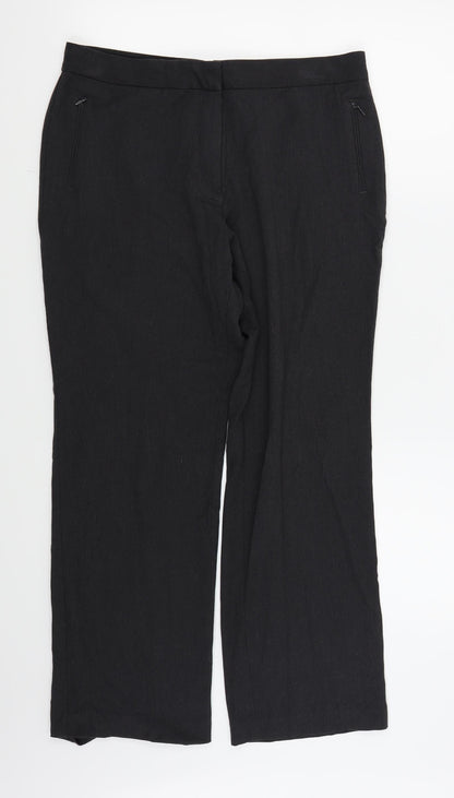 M&S Womens Black   Trousers  Size 14 L25 in