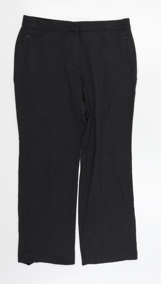 M&S Womens Black   Trousers  Size 14 L25 in