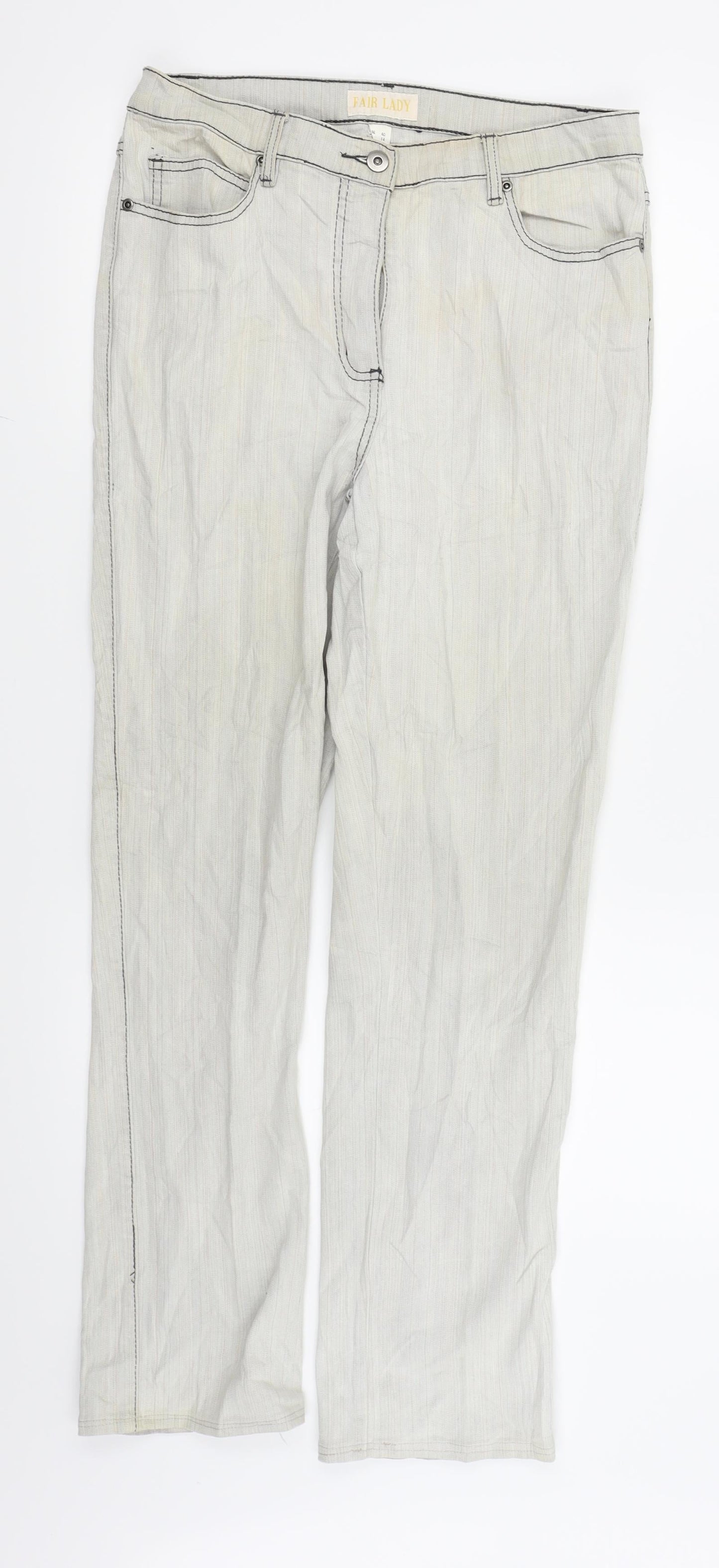 Fair Lady Womens Grey   Skinny Jeans Size 14 L27 in