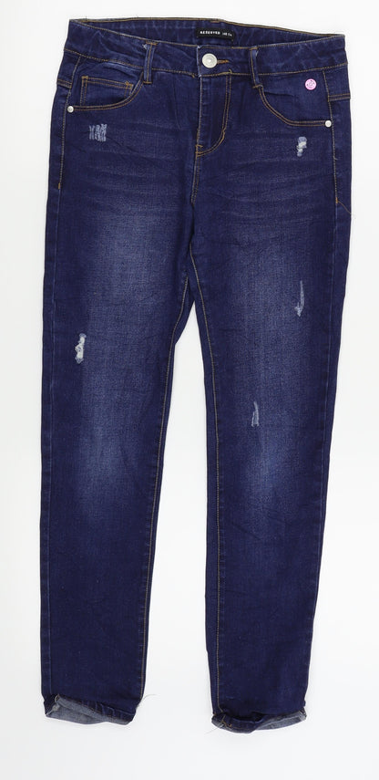 RESERVED Girls Blue Ikat  Skinny Jeans Size 11 Years
