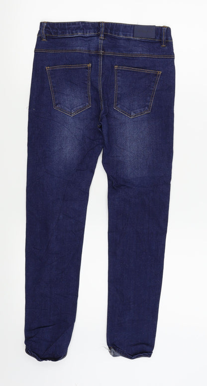 RESERVED Girls Blue Ikat  Skinny Jeans Size 11 Years