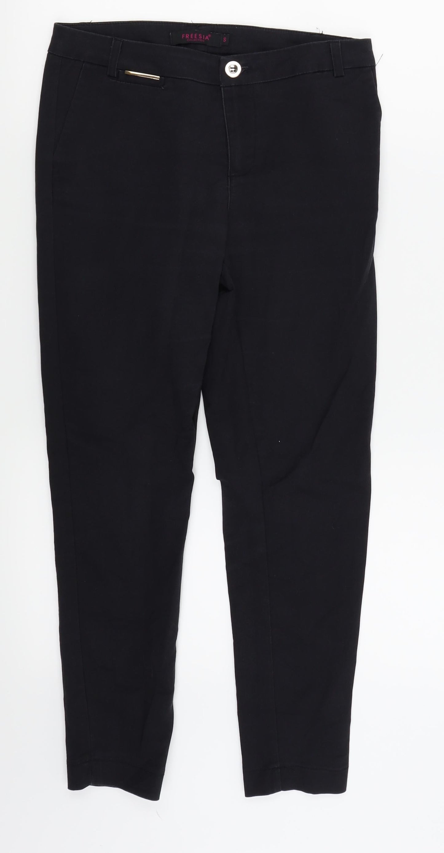 Womens UK Size S Freesia Regular Fit  Black Trousers