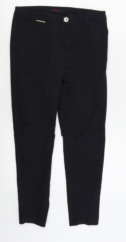 Womens UK Size S Freesia Regular Fit  Black Trousers