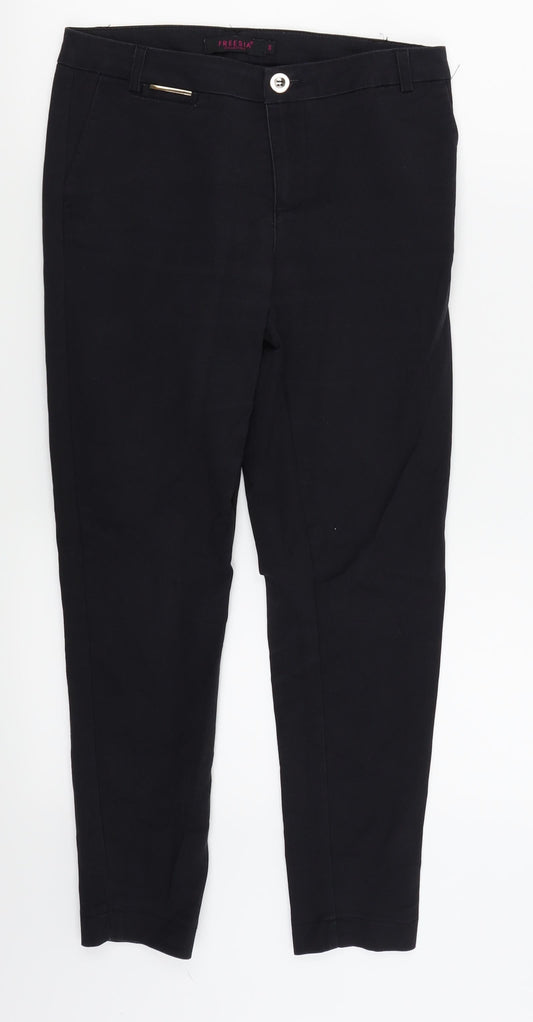Womens UK Size S Freesia Regular Fit  Black Trousers