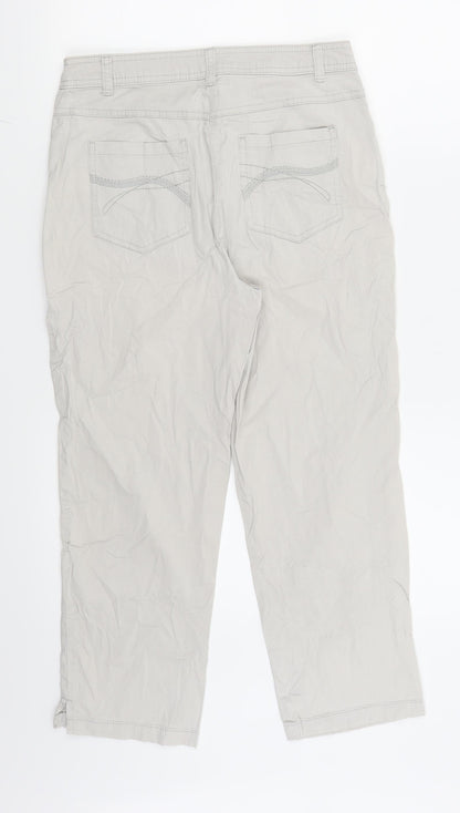 Womens UK Size 10 Canda Regular Fit Capri Grey Trousers