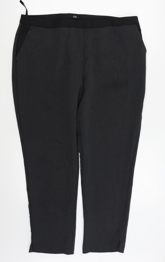 F&F Womens Black   Trousers  Size 16 L25 in